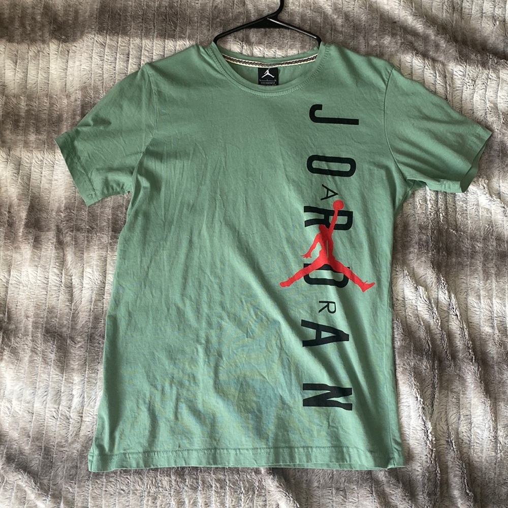 This is a green large Jordan T-shirt  (matching shorts posted)
